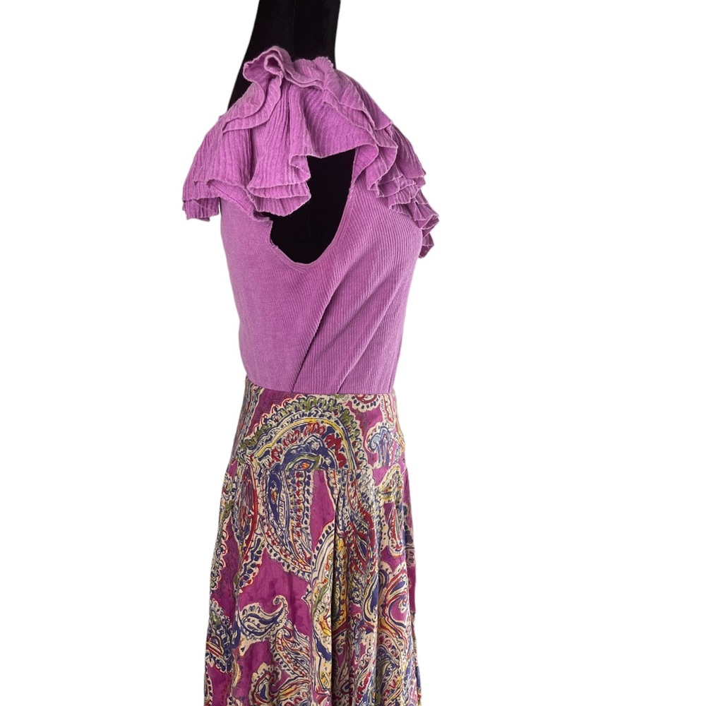 Lauren Ralph Lauren Sleeveless Ruffle Collar Silk Blend Top Light Plum - Picture 9 of 12